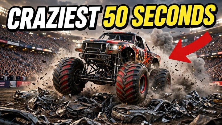 The Craziest 50 Seconds on the Internet ⏱️ #MonsterJam #MonsterTrucks