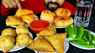 Crispy SAMOSA, Liver PATTIES, SINGARA, EGG PATTIES, Veg PATTIES, SALAD ASMR Eating | #LiveToEATT