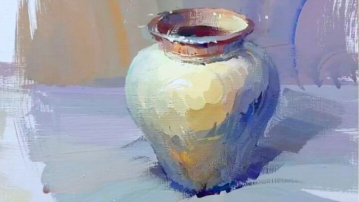 How to draw a white pottery jar
