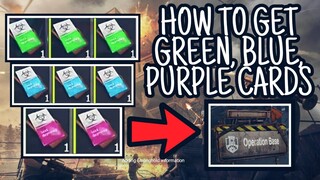 HOW TO GET GREEN|BLUE|PURPLE CARDS IN OPERATION BASE FULL TUTORIAL