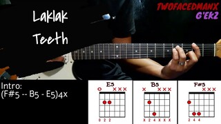 Laklak - Teeth (Guitar Cover With Lyrics & Chords)