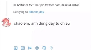 Chào em, anh đứng đây từ chiều