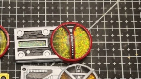 Kamen Rider Faiz Chip กวดวิชาขั้นสูง กวดวิชาผงแวววาวเลียนแบบ csm โปร่งใส กวดวิชาชิ้นส่วน