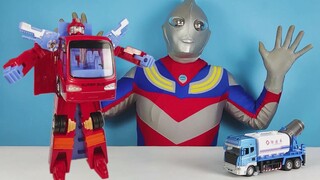 Bus Autobot membuat mainan mobil semprot untuk Ultraman asli, mobil semprot keren sangat menyenangka