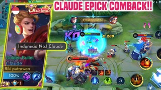 EPIC COMEBACK! TUTORIAL CLAUDE 2022 CARA WIN STREAK SOLO RANK PAKE CLAUDE | TOP GLOBAL CLAUDE -MLBB