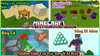 Top 4 Addon Hữu Ích Cho Minecraft Sinh tồn Cực Hay Mà Ít Ai Biết! Cho mcpe 1.14, 1.16 | KIDING MC