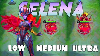 Selena Lady Vengeance Skin in Different Graphics Settings