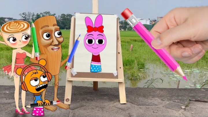Pinki Drawing Contest Who will win Pinki's love? Oren or Tung Sahur (Sprunki Real Life Animation)