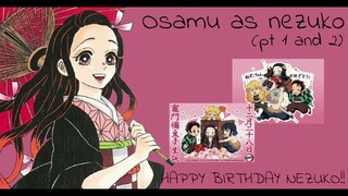 Osamu as nezuko || Haikyuu x demon slayer || Happy birthday nezuko!!