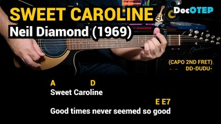 Sweet Caroline - Neil Diamond (1969) Easy Guitar Chords Tutorial with Lyrics