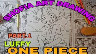 drawing karakter anime one piece LUFFY part.1