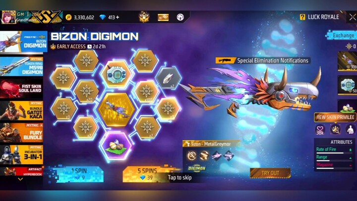 Spin bizon Digimon terbaru FF bizon metalgreymon power