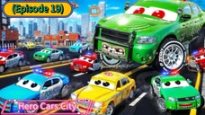 Hero Cars City (Episode 19) Green Zombie to Attack