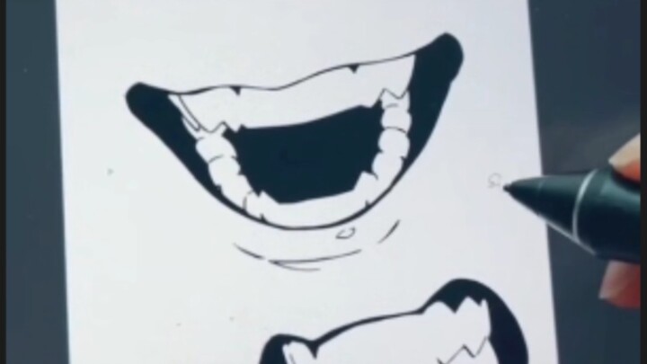 You're drawing the mouth the wrong way.