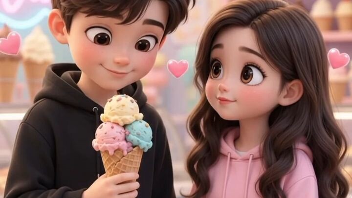 š Cute Cartoon Love Story š¦ Sweet Ice Cream Moment