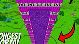 ใครเป็นคนสร้างพอร์ทัลที่ยาวที่สุดใน Minecraft ฉันพบ TNT สีม่วงลับใหม่!