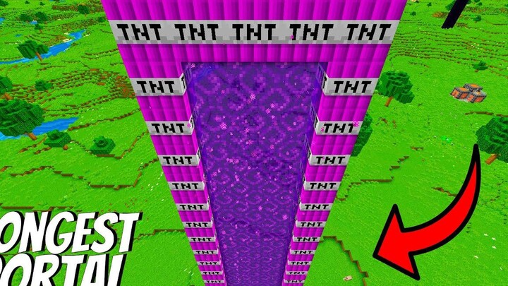 ใครเป็นคนสร้างพอร์ทัลที่ยาวที่สุดใน Minecraft ฉันพบ TNT สีม่วงลับใหม่!