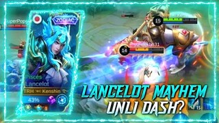 LANCELOT MAYHEM UNLI DASH NO COLDOWN 1ST SKILL | KENSHIN PLAYS | MOBILE LEGENDS