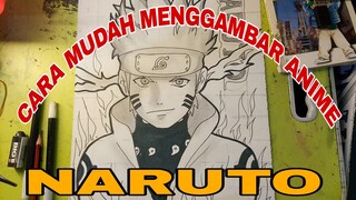 cara mudah menggambar anime Naruto