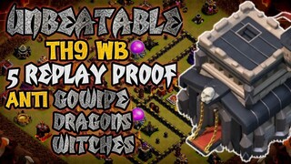 NEW TH9 WAR BASE + REPLAY PROOF + LINK | ANTI MASS WITCHES / MASS HOGS / GOWIPE | CLASH OF CLANS