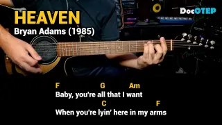 Heaven - Bryan Adams (Guitar Chords Tutorial with Lyrics)