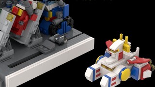 Desktop 0079 two-in-one set, the hangar can store 3 brick mechas for v-combat! The original creation