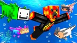 Minecraft but YouTubers are Axolotls...