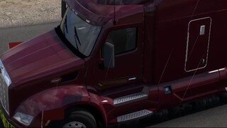 Transportation of a asphalt paver by truck