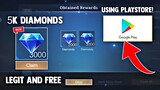 5K DIAMONDS EVERYDAY SUPER FAST AND FREE USING PLAYSTORE! FREE DIAMONDS! | MOBILE LEGENDS 2023
