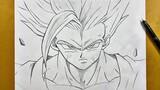 How to draw beast gohan step-by-step || Easy to draw