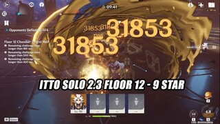 Itto Solo 2.3 Abyss FLoor 12 - 9 Star | Best Geo DPS Genshin Impact