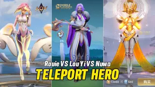 Lou Yi MLBB VS Rouie AOV VS Nuwa HOK KOG Hero Skill Effect Comparison 2023 Teleport Moba Hero