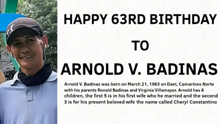 Arnold V. Badinas • | 63rd Birthday | • ( Ft. His Family ) HD Video