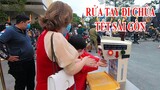 Độc đáo Máy rửa tay tự động đi lễ Chùa ngày Tết ở Sài Gòn