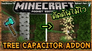 Minecraft PE ตัดต้นไม้ใวในพริบตาไม่ง้อ Mod | Tree Capacitor Addon