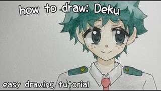 How to draw: Deku | easy anime drawing tutorial | step by step