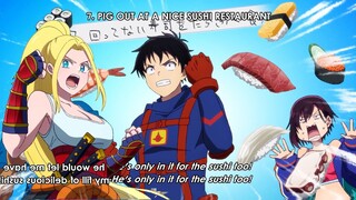 Beatrix and Akira fight zombies because... sushi || Zom 100: Bucket List of the Dead Episode 8 ゾン100