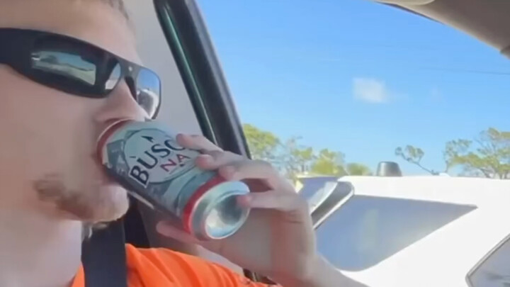 Officer spots “drunk driver” sipping non-alcoholic beer and pulls them over for a check.