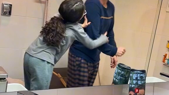 father and daughter dancing