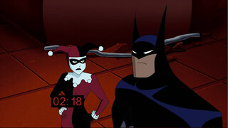 Batman uses his mouth to talk to the "well-behaved" girl that even the Joker is afraid of