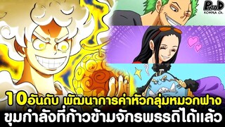 วันพีช - 10อันดับ พัฒนาการค่าหัวกลุ่มหมวกฟาง ขุมกำลังที่ก้าวข้ามจักรพรรดิได้แล้ว  [KOMNA CHANNEL]