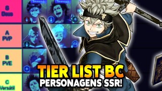 TIER LIST MELHORES PERSONAGENS SSR Black Clover MOBILE ATUALIZADO PÓS LICHT E FANA!