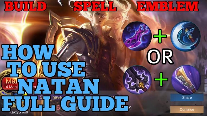 How to use Natan guide & best build mobile legends ml new hero