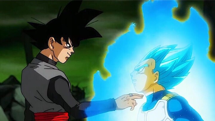 Vegeta transformed into the strongest Super Saiyan Blue, but was picked on the chin by Black Goku, a