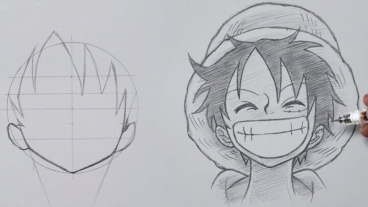 วาดง่ายขนาดนี้ สอนวาดรูปลูฟี่Drawing can be this easy Luffy Drawing Tutorial