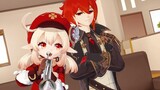 [MMD Genshin Impact] Trumpet meme - klee annoys diluc (diluc & klee)