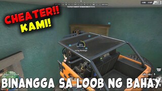 TAGUSAN ANG KOTSE SA LOOB NG BAHAY! CHEAT ON! (Rules of Survival: Battle Royale)