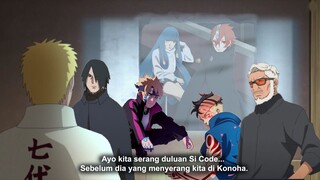 Naruto mau menyerang Code bersama 2 Otsutsuki Boruto Kawaki sebelum Code invasi Konoha -Boruto Cp 68