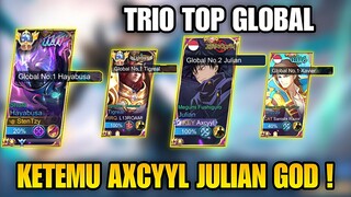 KETEMU AXCYYL JULIAN GOD TRIO TOP GLOBAL ! SOLO RANK IMMORTAL Stenly Hayabusa Gameplay !