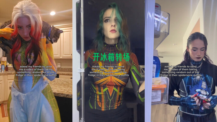 Tantangan buka kulkas acak, tapi semua pakai kostum Spider-Man 🕷️ Benar-benar pas banget sama karakt